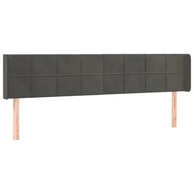 Produktbild von vidaXL Kopfteil mit Ohren Dunkelgrau 183x16x78/88 cm Samt