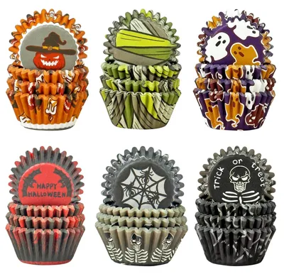 Produktbild von Mini-Muffinförmchen - 300 Stück in 6 Verlauf-Designs - Backzubehör für Cupcakes - Lebensmittelqualität - Kleine Größe