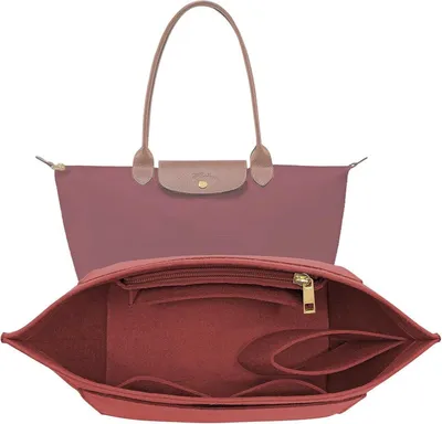 Produktbild von Minicee Taschen Organizer Filz Handtaschen Einsatz Bag in Bag mit Fächern 26x20x13 cm Bordeauxrot