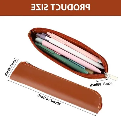 Leder Slimme Stiftehalter, 2 Stück Kleine Etui für 4-6 Stifte, Tragbare Schreibwaren-Tasche und Kosmetik-Organizer für