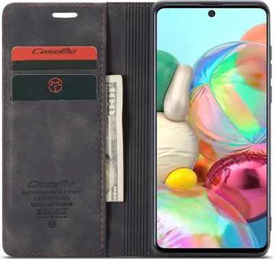 Produktbild von Samsung Galaxy A71 Hülle - CaseMe 013 Klapphülle - Schwarz