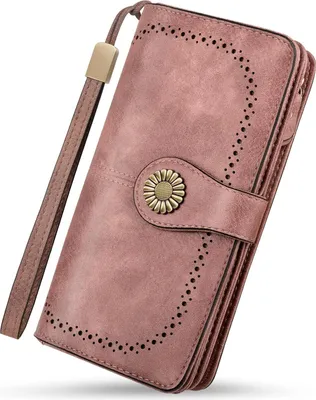 Produktbild von Damen Leder Gross Geldbeutel Damen Groß Viele Fächer mit 24 Kartenfächer Lang Portemonnaie Frauen RFID Schutz Damen Portmonee Leder mit Handyfach