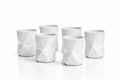 Produktbild von Nordés Atlantic Galician Gin Tumbler Set – 6× Relief Cube Design Becher | Original Gin Glas