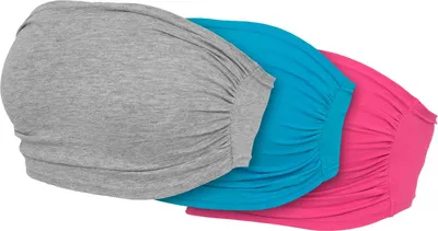 Produktbild von Ladies Bandeau Top 3-Pack grey+turquoise+fuchsia S