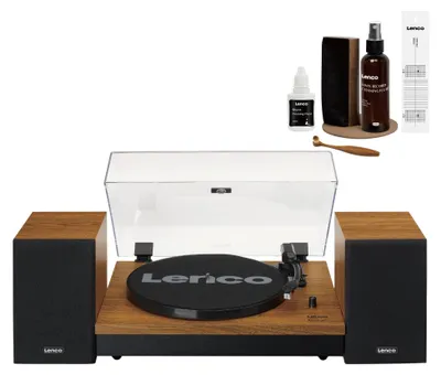 Produktbild von Lenco LS-310WD - Bluetooth® Plattenspieler mit zwei externen Lautsprechern und 2 x 10 Watt RMS, holz