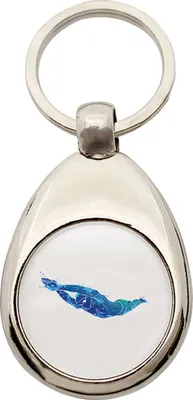 Image de Huuraa : porte-clés « Natation » avec silhouette colorée, anneau en métal, jeton de caddie – idée cadeau