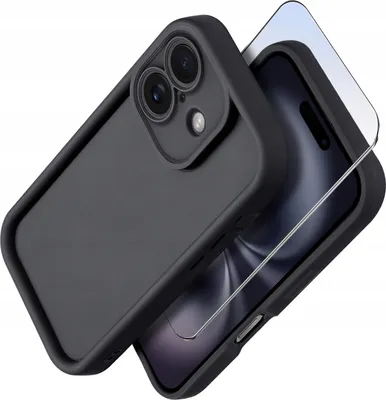 Zdjęcie produktu dla Etui do iPhone 16 silikonowe MATOWE + Szkło ochronne na ekran 9H