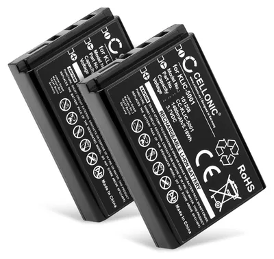 Image de CELLONIC 2x Batterie pour Appareil photo Compatible avec Kodak Easyshare DX6490, Easyshare DX7590, Easyshare DX7630, KLIC-5001 - (1400mAh, 3.7V)