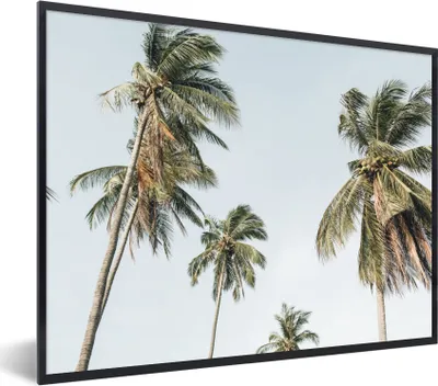 Produktbild von MuchoWow® Gerahmtes Poster Palmen - Sommer - Tropisch 80x60 cm - Poster mit Schwarzem Bilderrahmen Wandposter Rahmen Foto Bilder - Schwarzem - Mit Gestell