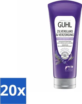 Immagine prodotto di Guhl - Maschera per capelli - Lucentezza argentata e trattamento anti-ingiallimento - 200 ml - Confezione risparmio - 20 pezzi