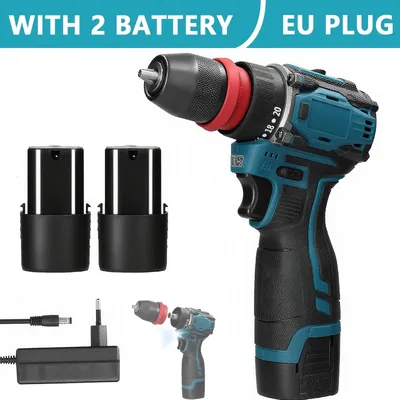Obrázek produktu pro Akumulátorová vrtačka/šroubovák - 16,8 V - Lithium-iontová baterie - Multifunkční - Přenosná - Pro domácí použití - 2 baterie