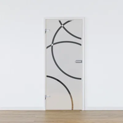 Produktbild von Pertura Glastür Komplettset Glera Loop 02 584x1972x8 mm Links inkl. Studio Beschlag Edelstahl unverschließbar