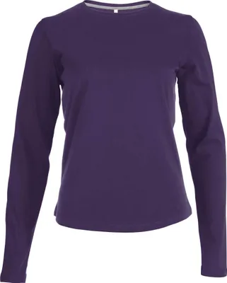 Produktbild von Kariban Damen Langarmshirt T-Shirt Longsleeve Shirt Baumwolle Rundhals, Größe:XL, Farbe:Purple