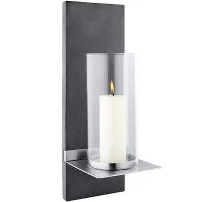 Produktbild von Blomus Wandleuchter Finca Edelstahl/Polystone H38cm, 1 Stück(e), Glas, Polystone, Edelstahl, Schwarz, Edelstahl, Transparent