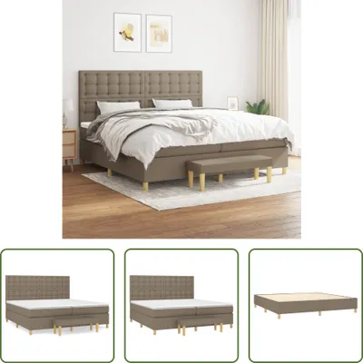 Produktbild von The Living Store Boxspringbett mit Matratze Taupe 200x200 cm Stoff