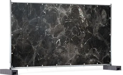 Produktbild von Wallario XXL Outdoor-Poster für Garten oder Balkon, Motiv Schwarze Marmor-Optik, in ca. 340 x 173 cm