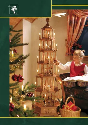 Produktbild von Tischpyramide Christi Geburt 6 stöckig natur elektrisch Höhe= 165cm NEU