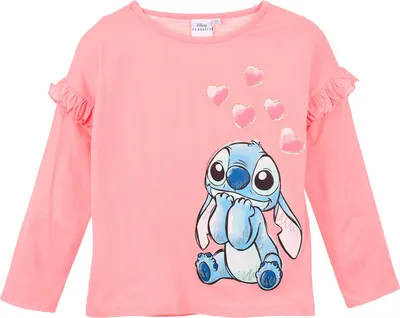 Produktbild von Disney Stitch Kinder Mädchen T-Shirt Longsleeve Langarm-Shirt, Größe:98
