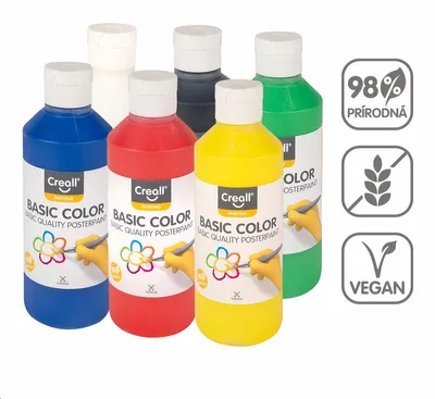 Obrázek produktu pro Temperové barvy Creall – sada 6 × 250 ml, mix barev