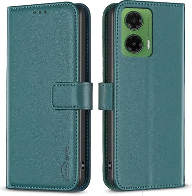 Produktbild von Motorola Moto G35 Hülle - BINFEN Klapphülle - Grün