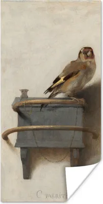 Produktbild von MuchoWow® Poster Stieglitz - Alter Meister - Carel Fabritius 20x40 cm - Plakat - Foto