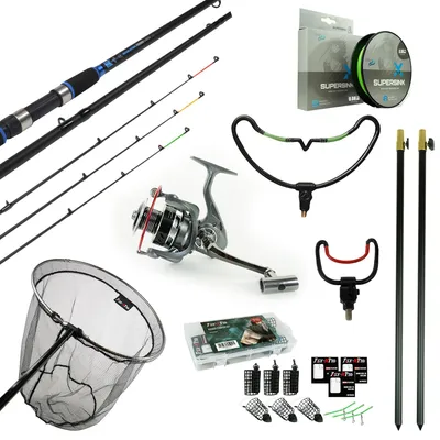 Produktbild von Fish-Xpro Komplettes Feederset – Feederrute 3,30 m + Feederrolle + Kescher-Set + Feederzubehör
