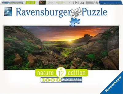 Produktbild von 1000 Teile Ravensburger Puzzle Panorama Nature Edition Sonne über Island 15094