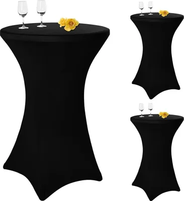 Produktbild von 3er-Set Stretch Husse für Bistrotisch Ø 80-85 cm - Schwarz
