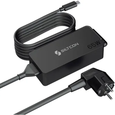 Produktbild von Siltcon® USB-C Ladegerät 65W – USB-C Laptop-Netzteil – geeignet für Lenovo, HP, Dell, Asus, Acer, MacBook, Tablets & Smartphones – 15W bis 65W – inkl. 3m Kabel