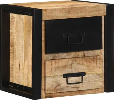 Produktbild von vidaXL Nachttische 2 Stk. 40x35x40 cm Raues Mango-Massivholz