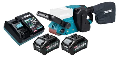 Obrázek produktu pro Makita BS 001 GM201 Akumulátorová pásová bruska 40 V max. 76 x 533 mm Bezkartáčová + 2x akumulátor 4,0 Ah + nabíječka