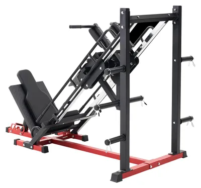 Produktbild von Beintrainer Beinpresse Hack-Squat-Maschine Kombination (40° / 45° / 50° Rückenlehne) mit Gewichtsaufbewahrung, Beintrainingsgerät für Quadrizeps