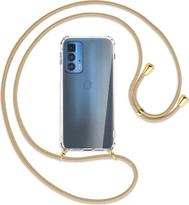 Produktbild von Handykette Backcover-Schutzhülle mit Band (Metall goldfarben) für Motorola Edge 20 Pro - caramel