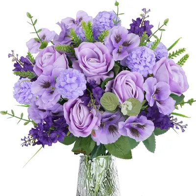 Produktbild von Kunstblumenstrauß mit Rosen und Hyazinthen
