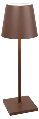 Immagine prodotto di Zafferano Lampada a led da tavolo Poldina L Desk Corten ricaricabile e dimmerabile con batteria fino a 12 ore