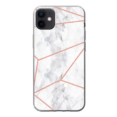 Produktbild von MuchoWow® Handyhülle Schutzhülle Hülle für iPhone 12 mini Marmor - Roségold - Weiß Silikon Softcase Handy Hülle - Bild