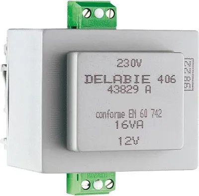 Image de Transformateur Delabie 230/12V en vrac, pour fixation sur rail DIN