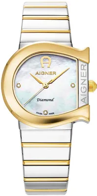 Zdjęcie produktu dla Aigner Matera Diamond AGW.232005 – damski zegarek ze stali nierdzewnej w kolorze białym, perłowym, srebrnym i złotym