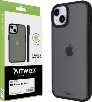 Produktbild von ARTWIZZ IcedClip für iPhone 14 Plus - Matte Schutzhülle mit transluzenter Rückseite, Night-Black