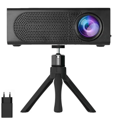 Immagine prodotto di Proiettore giocattolo ZELURXX, mini proiettore portatile, utilizzabile con powerbank da 5V2A, USB, home cinema a LED per bambini e per l'uso all'aperto, con supporto e cavo di alimentazione