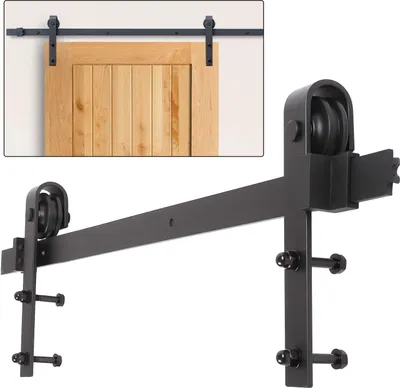 Immagine prodotto di Hengda porta scorrevole montaggio camera porta montaggio Big Wheel porta fienile carico 150kg binari di scorrimento sistema porta scorrevole set 200 cm