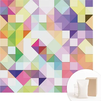 Produktbild von Fototapete - Wandbilder für Wohnzimmer - 250x250 cm - Dekorative Wandfolie - Modernes Design für Wanddekoration - Tapeten für Innenräume - Bunte Formen