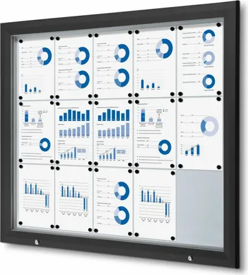 Produktbild von Showdown Displays Schaukasten Premium für Außen - 15x DIN A4 - Schwarz