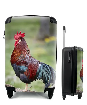 Produktbild von MuchoWow® Koffer Handgepäck Trolley Rollkoffer Kleine Reisekoffer mit 4 Rollen - Hahn Fotodruck - Cabin Size < 55x40x23 cm & 55x40x20 cm - Fotokoffer - Kabinenkoffer - Boardgepäck - Reise-Box - Reisekoffer - Reisegepäck - Koffer mit Bild - Trolley für Kinder