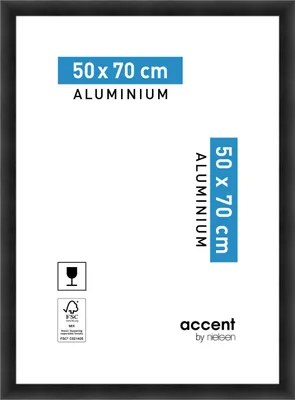 Produktbild von accent by nielsen Aluminium Bilderrahmen Largo, 50x70 cm, Struktur Schwarz Matt