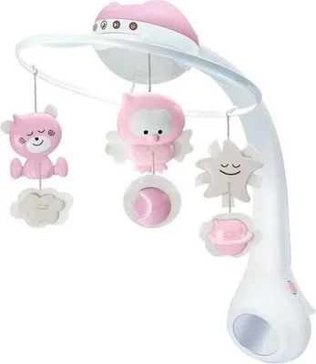 Image de Mobile Musical Bébé INFANTINO Douce Nuit 3en1, Projecteur Étoiles, Rose
