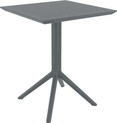 Immagine prodotto di Tavolo pieghevole - Tavolo pieghevole - Robusta plastica resistente ai raggi UV Perfetto per eventi | Colore: grigio scuro. Forma: quadrata
