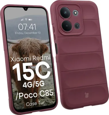 Produktbild von Robuste Handyhülle für Xiaomi Redmi 15C 4G / 5G / POCO C85 4G, Bizon Case Tur, Burgunderrot