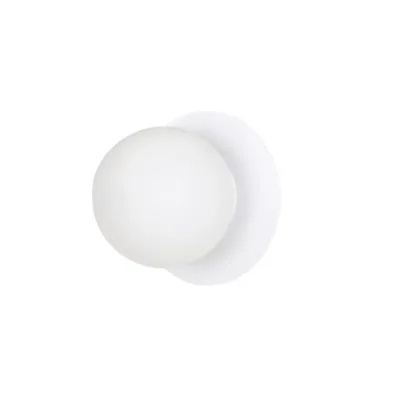 Produktbild von Emibig MINERVA - 1 Light Flush Wandleuchte Weiß mit Glasschirm, E14