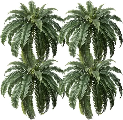 Produktbild von Künstliche Farne 4er-Set Realistische Dekopflanze 122 cm Grün